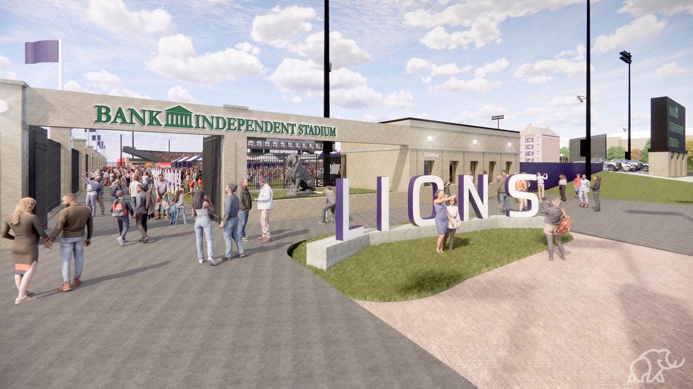 Proposed rendering of the ticket entrance at the new Bank Independent Stadium. Further design renderings will be released in 2024.